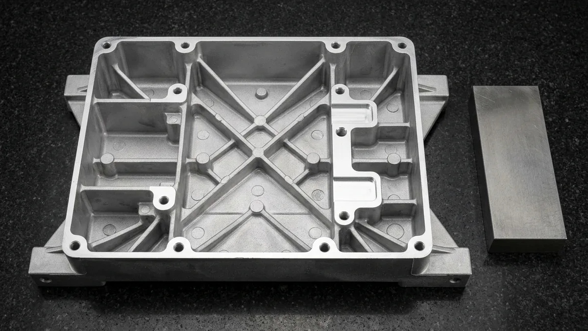 Precision high pressure die cast aluminum structural mounting bracket