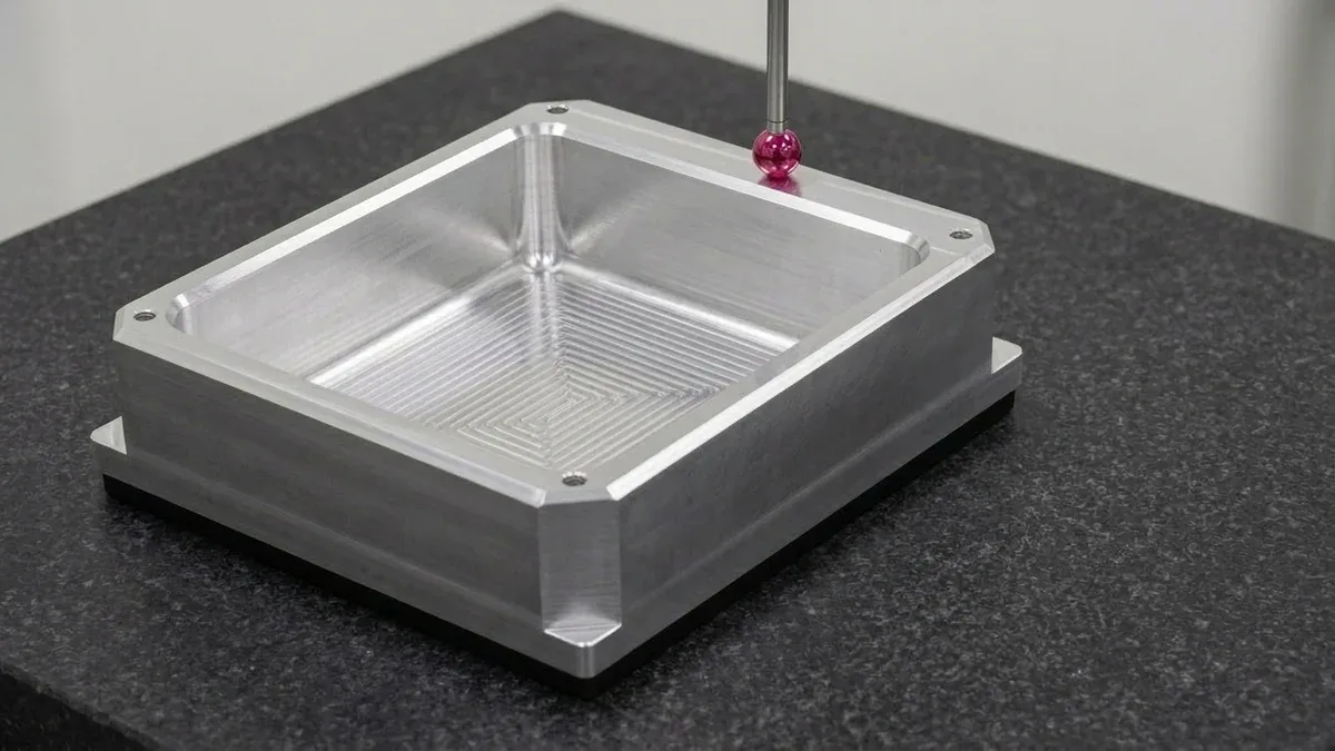 High-speed CNC milling spindle cutting aluminum cavity with flood coolant eliminating chatter