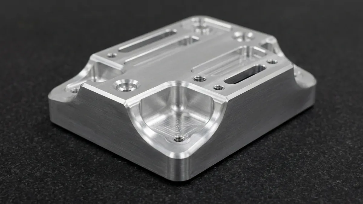 3-axis CNC-machined 6061-T6 aluminum instrumentation housing with smooth 3D filleted surfaces and R4mm pocket radii