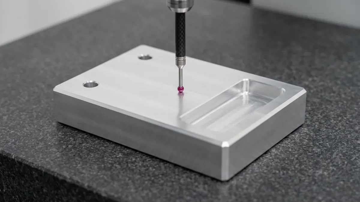 3-axis CNC-machined 6061-T6 aluminum datum housing with flycut reference plane and R4mm pocket corner radii