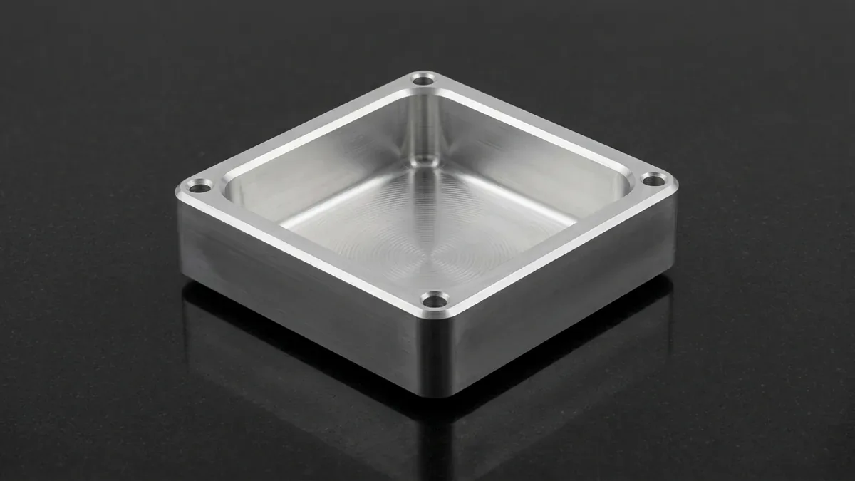 3-axis CNC-machined 6061-T6 aluminum deep-pocket enclosure housing with R6mm internal corner radii and 3.0mm walls