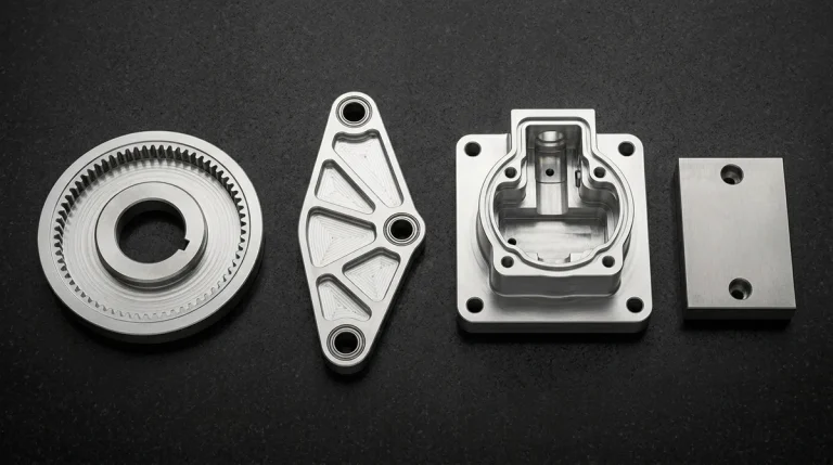 CNC Machined 7075-T651 Aluminum Robotics Prototyping Hardware Components in Knolling Metrology Layout