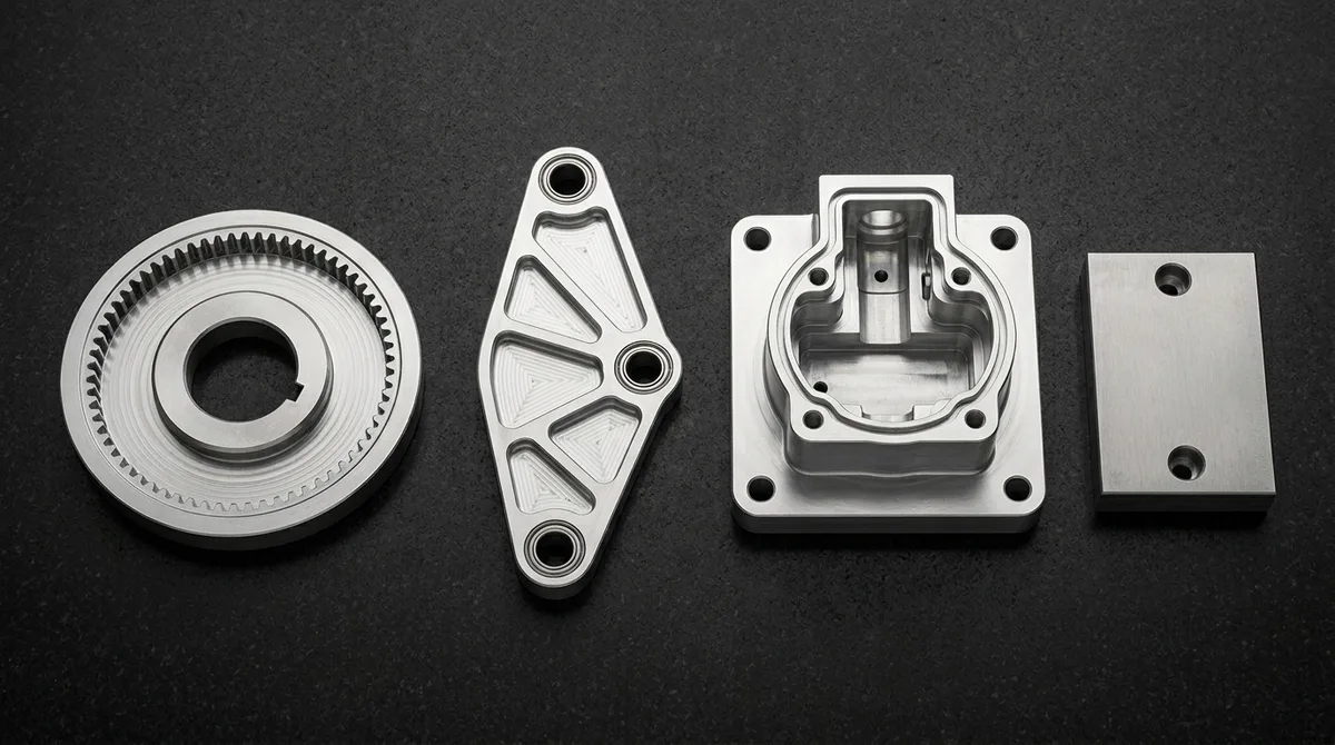CNC Machined 7075-T651 Aluminum Robotics Prototyping Hardware Components in Knolling Metrology Layout