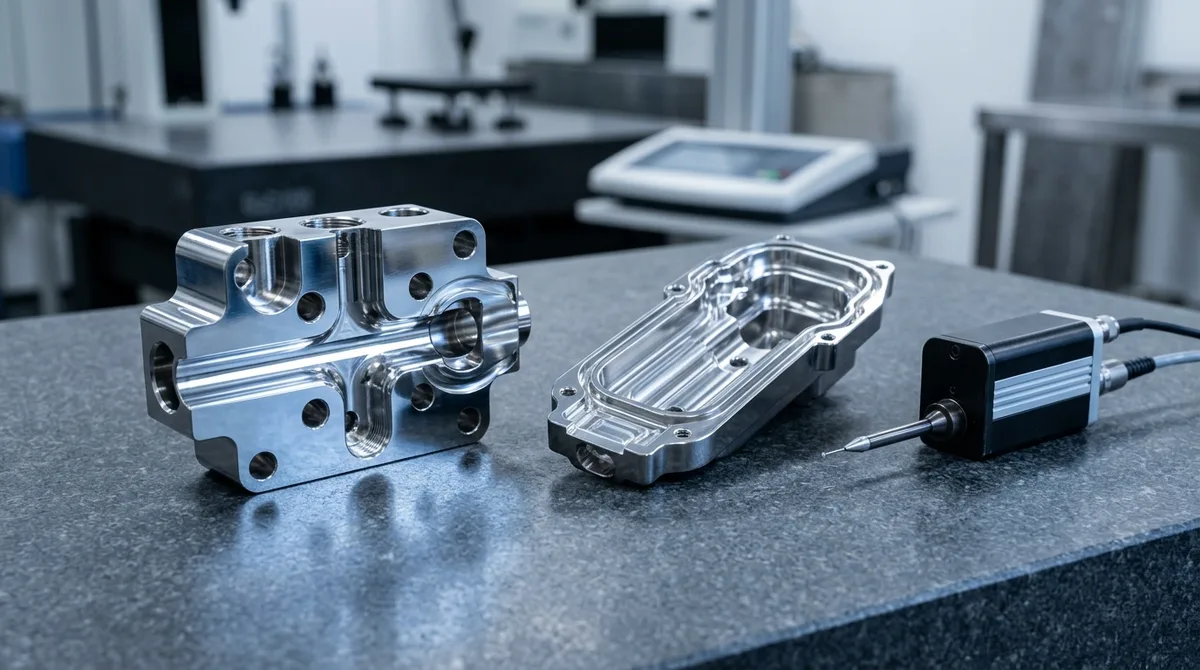 Metal Polishing Techniques: Electropolished 316L Stainless Steel Valve Manifold Block Flat on Granite Table