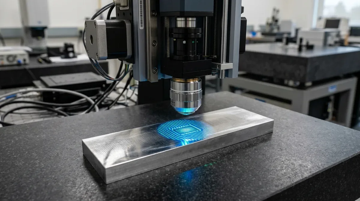Non-contact 3D optical surface profilometer measuring sub-micron milling roughness on aluminum coupon