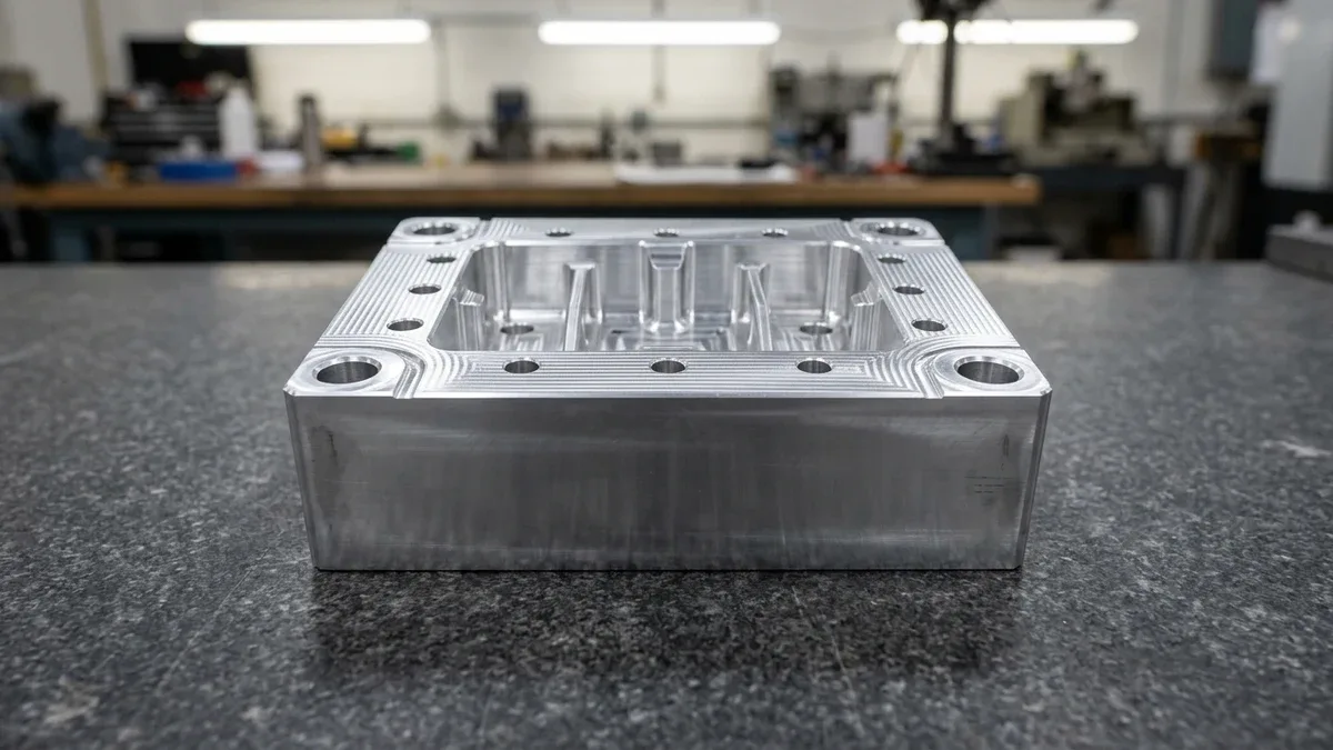 Post 6710 Img1 Rapid Aluminum Mold Insert Milling High-speed 3-axis CNC-milled 7075-T651 aluminum rapid bridge-tooling injection mold core insert with drafted ribs