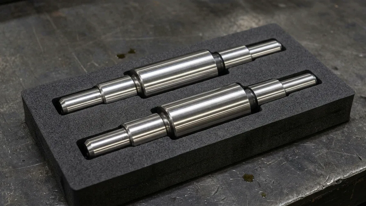 Precision cylindrically ground 304 stainless steel stepped dowel shaft with tight unilateral bearing journal tolerances