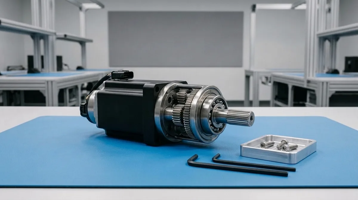 Precision Robotic Actuator Joint Subassembly with Planetary Gearset and Anodized 7075 Aluminum Motor Shell